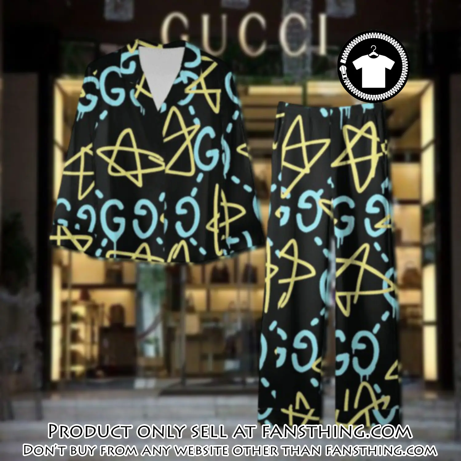 Trending luxury gc satin pajama set pjs1066 fst0731081